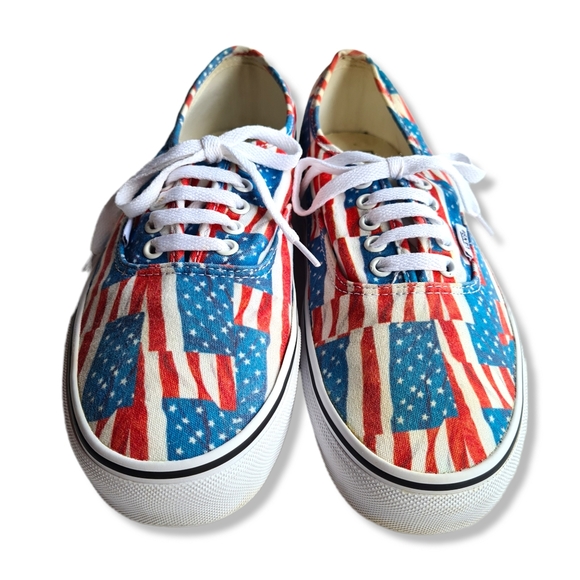 Vans US m9.0 w10.5 American Flag Unisex Red White Blue USA Sneakers - Picture 3 of 16